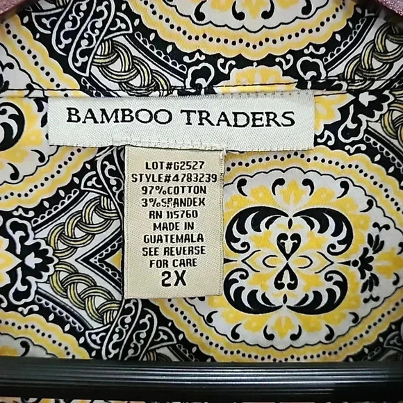 Bamboo Traders Paisley Whimsical Black Yellow Bohemian Plus Jacket Sz 2X - Picture 3 of 7